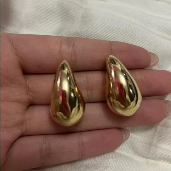 Bottega Earrings Chunky Teardrop Lightweight Nickel-Free Hypoallergenic - Picture 3 of 5